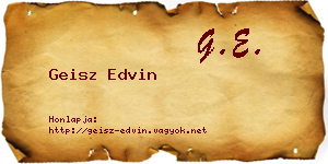 Geisz Edvin névjegykártya
